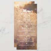 Blume Field Rustic Country Wedding Menü Menükarte (Vorne/Hinten)