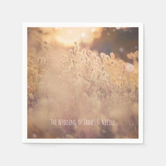 Blume Field Rustikales Land Hochzeit Empfang Serviette (Vorderseite)