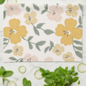 Blume Fields floral - fröhliches Gelb & Rosa Geschirrtuch (Gefaltet)