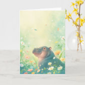 Blume Fields und Happy Hippo Karte (Gelbe Blume)