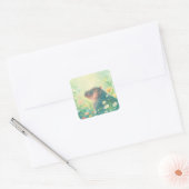 Blume Fields und Happy Hippo Quadratischer Aufkleber (Umschlag)
