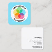 Blume filtern - Blass #7FE6FF Quadratische Visitenkarte (Vorne/Hinten)