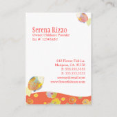 Blume Fisch Kinderbetreuung | Tagespflege Visitenkarte (Rückseite)