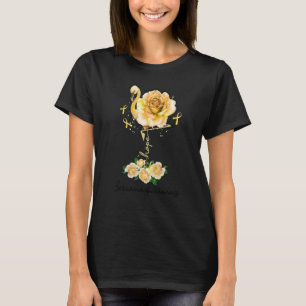 Blume Flamingo Hope Yellow Ribbon Sarcoma Awarene T-Shirt