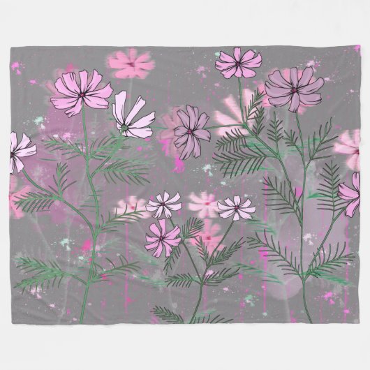 Blume Fleecedecke (Vorderseite (Horizontal))