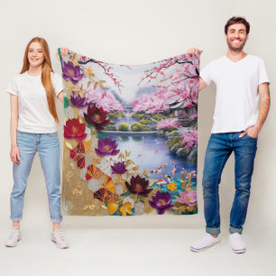 BLUME FLEECEDECKE
