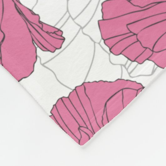 Blume-Fleecedecke aus Mohn Fleecedecke (Ecke)