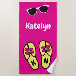 Blume Flip Flops Personalisiert Strandtuch