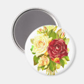 Blume Flora Rose Magnet (Vorderseite/Rückseite)