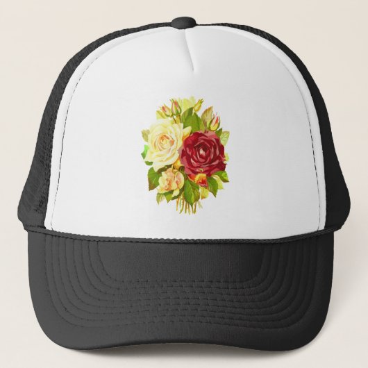 Blume Flora Rose Truckerkappe (Vorderseite)