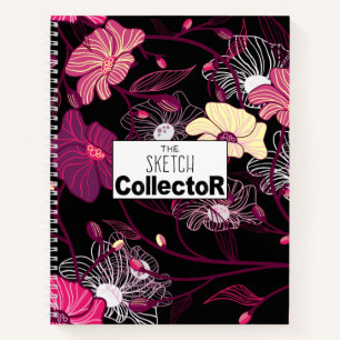 Blume "Floral Art Background" - Handbuch für Dood Notizblock