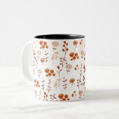Blume Floral Boho Zweifarbige Tasse (Vorderseite Links)