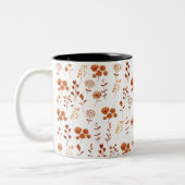 Blume Floral Boho Zweifarbige Tasse (Links)