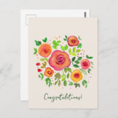 Blume Floral Bouquet Herzlichen Glückwunsch Postkarte (Vorne/Hinten)