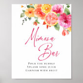 Blume Floral Citrus Bridal Mimosa Bar Poster (Vorne)