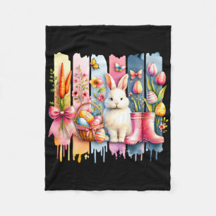 Blume Floral Frohe Ostern Hase Kaninchen Oster Has Fleecedecke