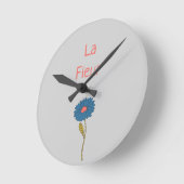 Blume "Floral La Fleur" Runde Wanduhr (Winkel)