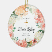 Blume Floral Personalisiert Girl Taufe Ornament (Links)