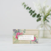 Blume Floral Rustikal Visitenkarte (Stehend Vorderseite)