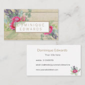 Blume Floral Rustikal Visitenkarte (Vorne/Hinten)