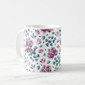 Blume Floral Schönes Muster Keramik Neuheit Kaffeetasse (Vorderseite Links)