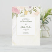 Blume Floral Wedding Einladung (Stehend Vorderseite)