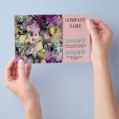 Blume Florenz Aquarell Rosa Blütenladen Flyer (Handgriff)