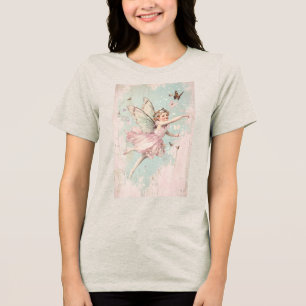 Blume Flutter und Twirl Märchen Tri-Blend Shirt