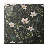 Blume Foliage Wasserfarbe Nahtlose Blumenmuster Fliese (Vorderseite)