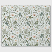 Blume Foliage Wasserfarbe Nahtlose Blumenmuster Geschenkpapier (Flach)