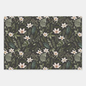 Blume Foliage Wasserfarbe Nahtlose Blumenmuster Geschenkpapier Set (Vorderseite 3)