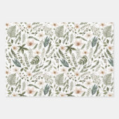 Blume Foliage Wasserfarbe Nahtlose Blumenmuster Geschenkpapier Set (Vorderseite 2)