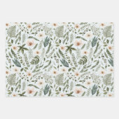 Blume Foliage Wasserfarbe Nahtlose Blumenmuster Geschenkpapier Set (Vorderseite)