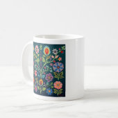 Blume Folk Art Motif Kaffeetasse (Vorderseite Links)