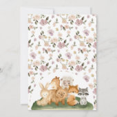 Blume Forest Animals Budget Oh Baby Dusche Einladung (Rückseite)