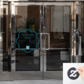Blume Form QR-Code Begrüßungsstundenöffnung Tür Fensteraufkleber (Büro Tür)