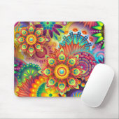 Blume Formen Muster in mehreren Farben Mousepad (Mit Mouse)