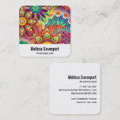 Blume Formen Muster in mehreren Farben Quadratische Visitenkarte (Vorne/Hinten)