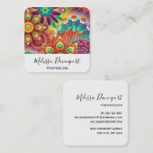 Blume Formen Muster in mehreren Farben Quadratische Visitenkarte (Vorne/Hinten)