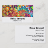 Blume Formen Muster in mehreren Farben Visitenkarte (Vorne/Hinten)