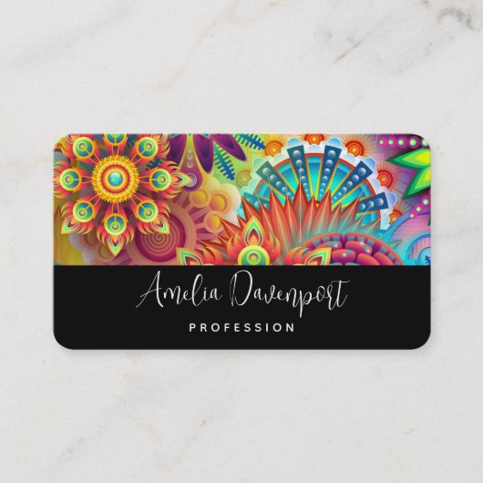 Blume Formen Muster in mehreren Farben Visitenkarte (Vorderseite)