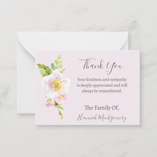 Blume Foto Beileid Beerdigungskarte Mitteilungskarte (Vorderseite)