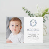 Blume Foto Dedication Einladung (Stehend Vorderseite)