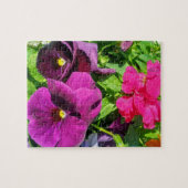 Blume-Foto für lila Stiefmütterchen Puzzle (Horizontal)