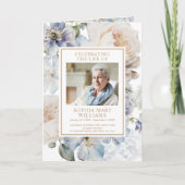 Blume Foto Gedenkfeierprogramme Karte (Vorderseite)