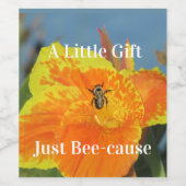 Blume Foto mit Bee Orange Yellow Canna Lily Weinetikett (Einzelnes Label)