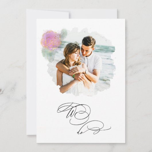 *~* Blume FOTO UAWG + QR AR6 ROSE Wedding Invit Einladung (Vorderseite)