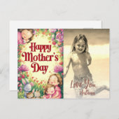 *~* Blume Foto Whimsical Muttertag AP72 Feiertagspostkarte (Vorne/Hinten)