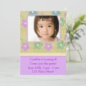 Blume-Fotokarte Einladung (Stehend Vorderseite)