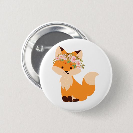 Blume Fox Button (Vorne & Hinten)